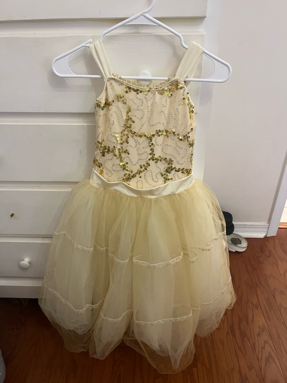Girls' Sparkle Gold Tulle Dance Costume Dress